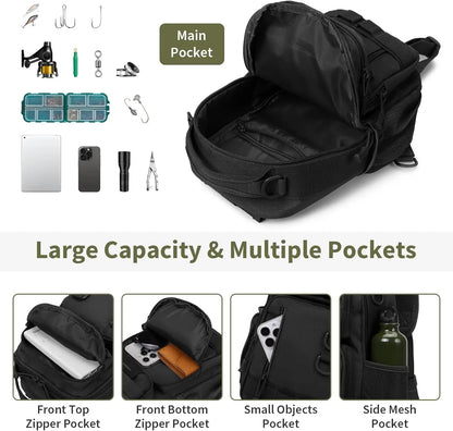 Tactical Shoulder Pistol Bag Concealed Carry Gun Bag Sling Backpack Chest Pack Molle Utility EDC Admin Pouch for Hunting