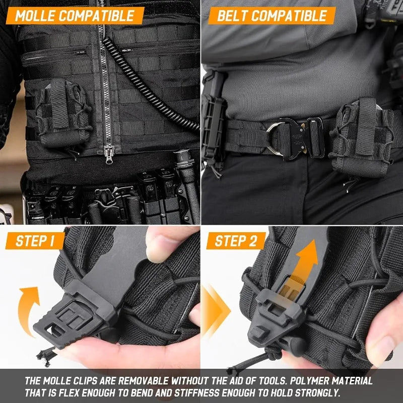 Molle Tactical Handcuffs Pouch Shackles Holder Case Universal Handcuffs Holster Quick Release Standard Chain Cuffs for Vest