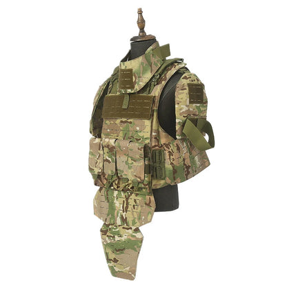 Laser cutting full defense tactical vest CP color field protection quadruple bag vest 1000D Oxford cloth training suit