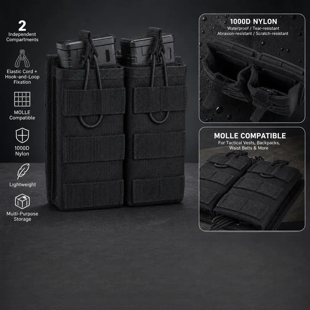 1000D Nylon Single Double Triple Magazine Pouch AR15 M4 5.56 AK 7.62 Holster Molle Airsoft AEG GBB Mag Carrier