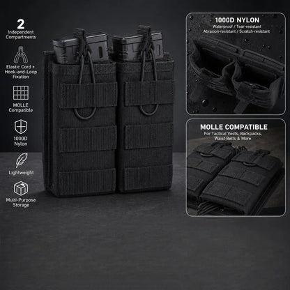 1000D Nylon Single Double Triple Magazine Pouch AR15 M4 5.56 AK 7.62 Holster Molle Airsoft AEG GBB Mag Carrier