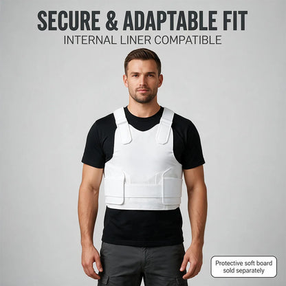 Outdoor hunting vest with white frame and adjustable nylon waistband