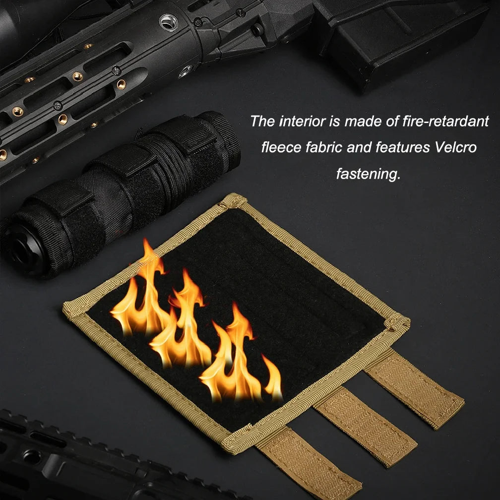 6 Inch Tactical Suppressor Protective Case 4/5/7/9 Inch Heat  Suppressor Burn Proof Microfiber for Hunting Shooting Accessories