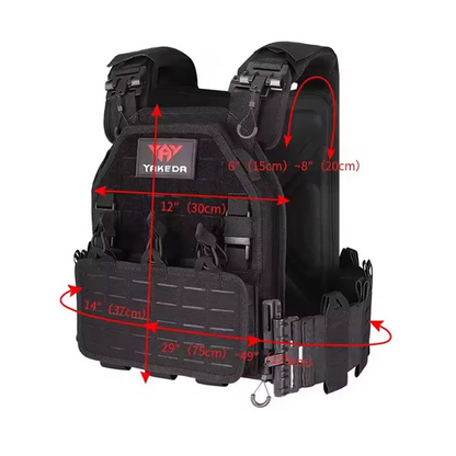 High Density Tactical Vest Molle Combat Plate Carrier with Quick Release Buckle for Men Outdoor Hunting Gear
