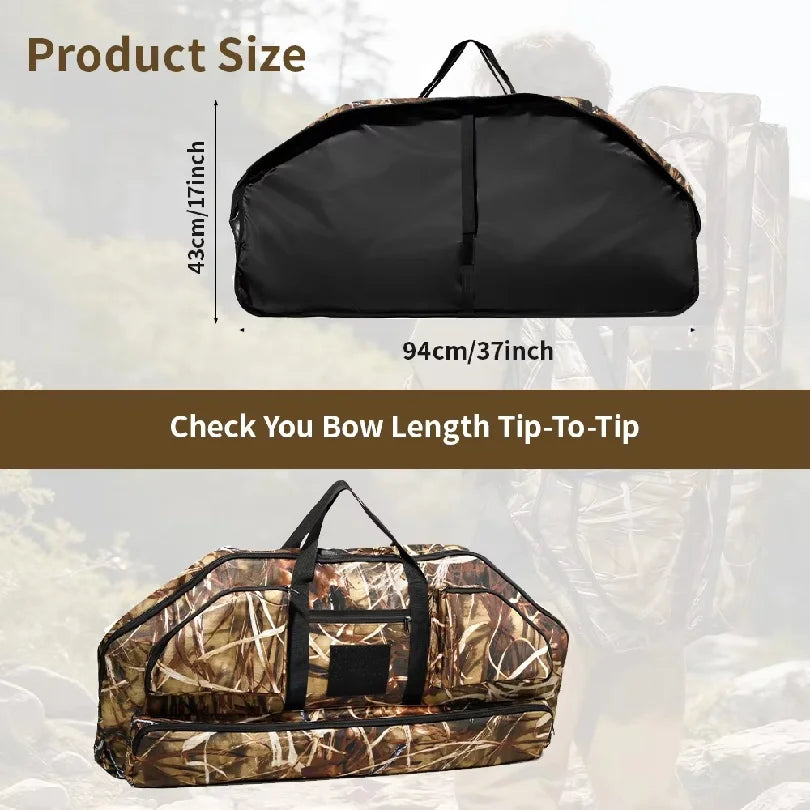 Lightweight Soft Compound Bow Case with Pockets, 600D Archery Backpack Bow Bag for Hunting