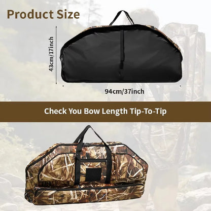 Lightweight Soft Compound Bow Case with Pockets, 600D Archery Backpack Bow Bag for Hunting