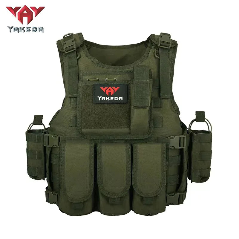 YAKEDA Tactical Vest Camouflage Body Armor Sports Wear Hunting Molle Black