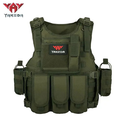 YAKEDA Tactical Vest Camouflage Body Armor Sports Wear Hunting Molle Black