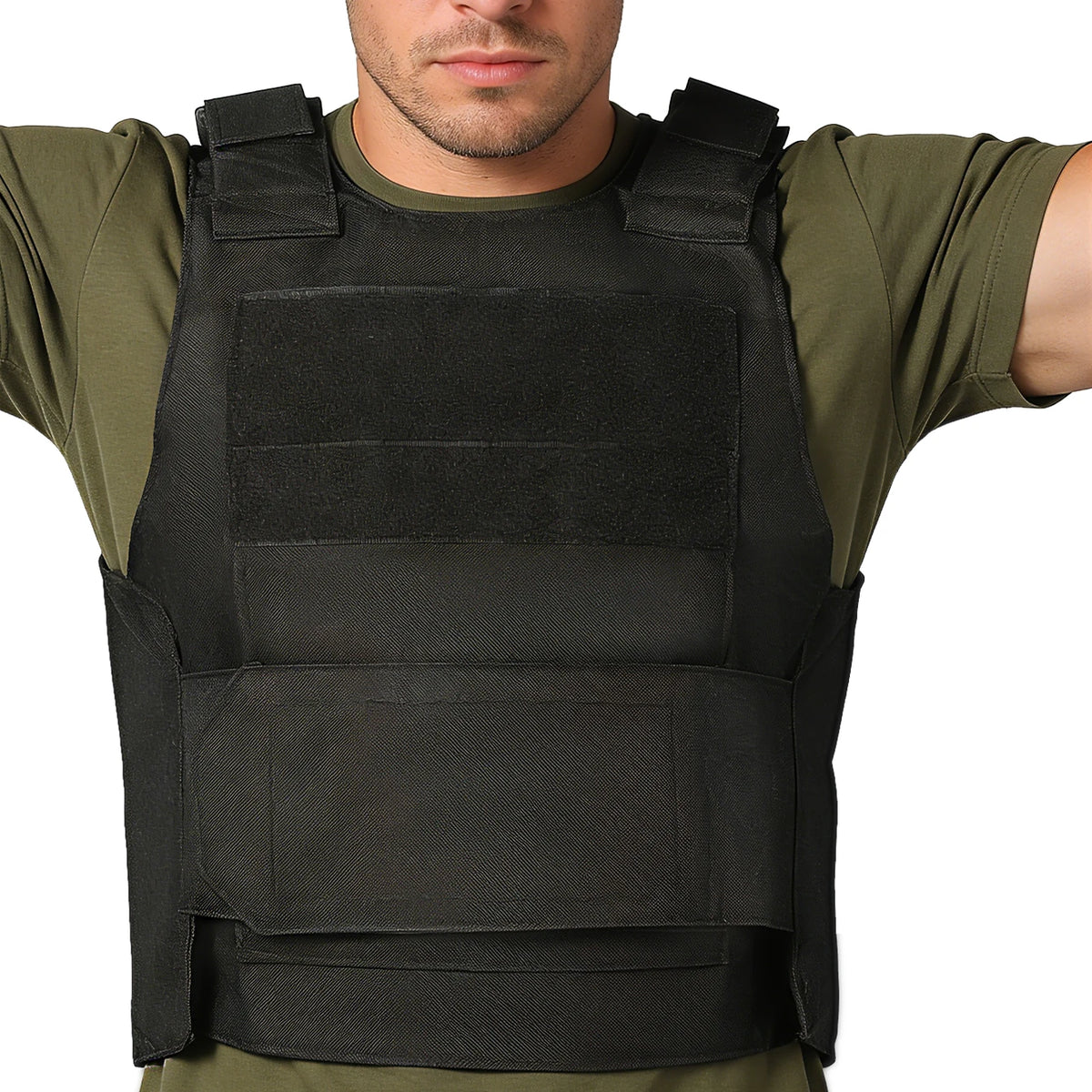 Hunting vest with widened Velcro adjustable shoulder straps and waistband, made of durable and wear-resistant fabric