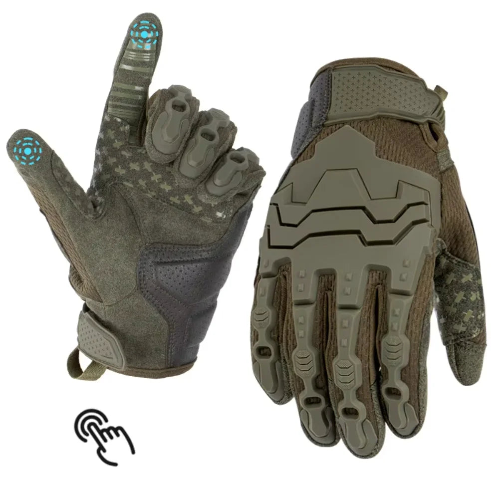 New Tactical Gloves Five-Finger Touchscreen Function Outdoor Protection Anti-Slip Cycling Impact-Resistant Combat Gloves