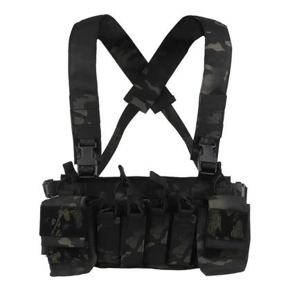 Tactical Vest Chest Rig D3CRX with 9mm 5.56 Modular Multi-function Quadruple Magazine Pouch Lightweight Gear