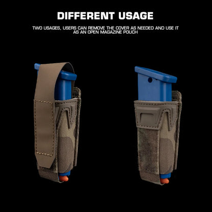 9MM Airsoft Mag Pouch Camo Style Pistol Magazine Pouch With Protective Cover Plate Quick Release MOLLE Tactical Belts Gear