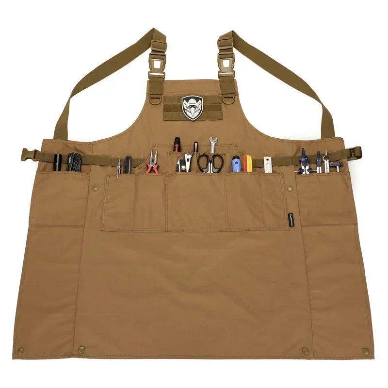 Unisex Tactical Vest Apron Pinafore Camouflage Technician Mechanic Sleeveless Apron Combat Gear Multi-pocket Apron