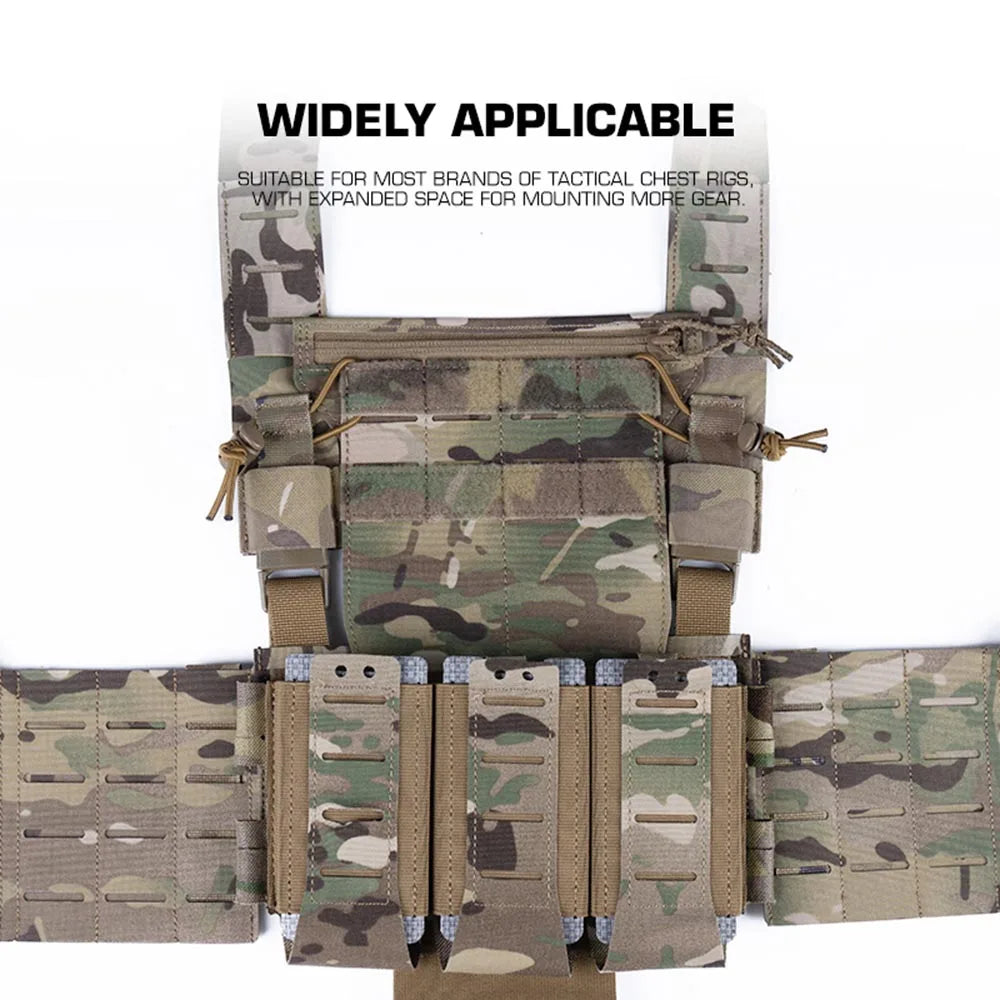 Tactical EUD ATAK Admin Panel with Hook & Loop & Shock Cord, Storage Inner Pouch for Airsoft Vest Chest Rig Accessories