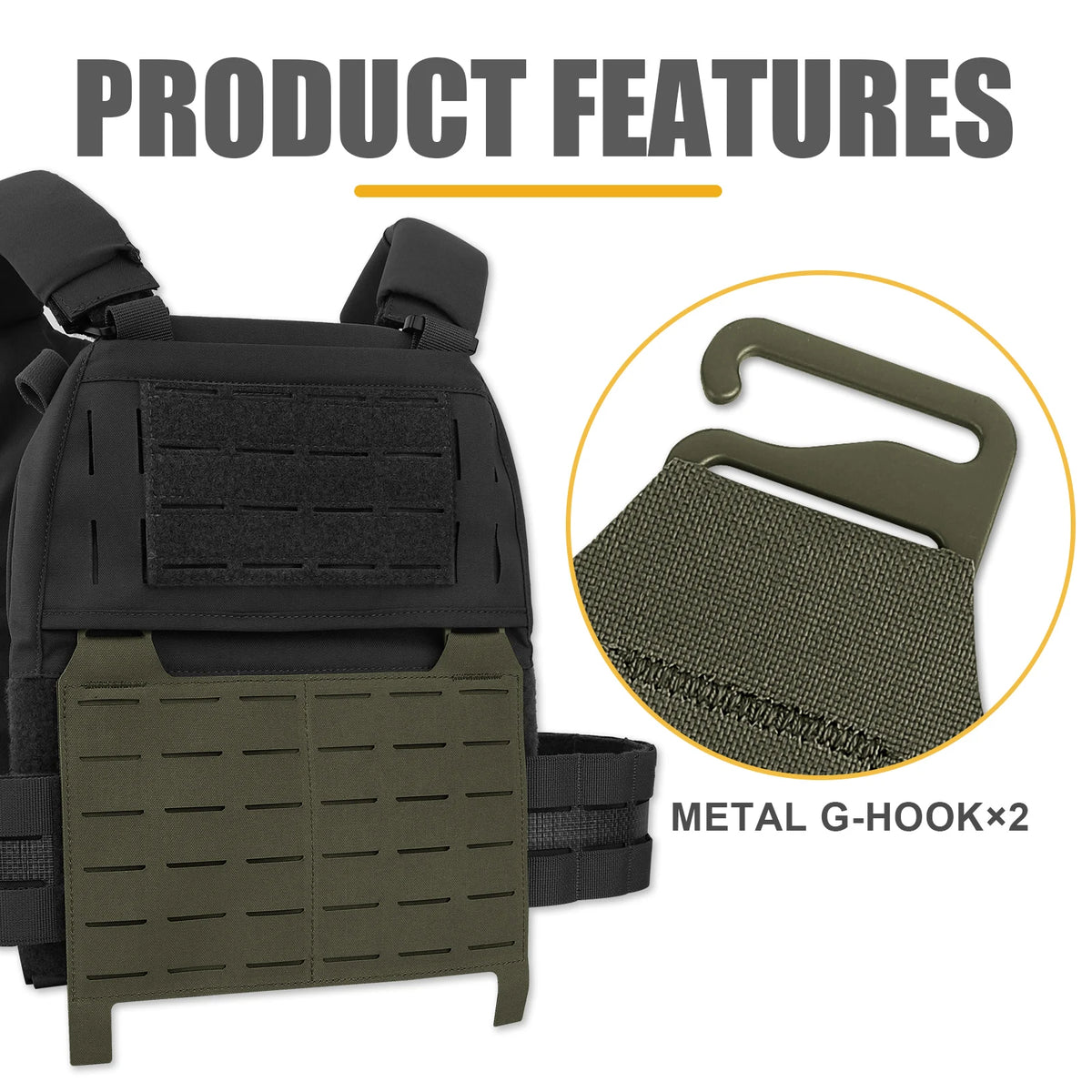 KRYDEX Tactical MOLLE Front Panel Detachable Flap Adapt G Hook Buckle For Hunting Vest Plate Carrier Chest Rig Accessories