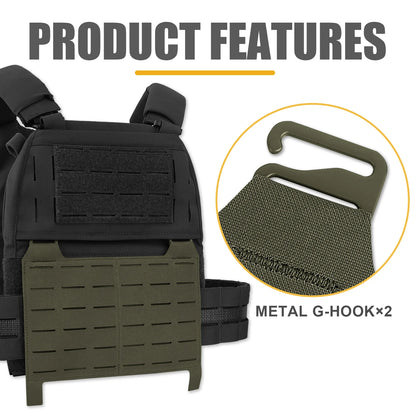 KRYDEX Tactical MOLLE Front Panel Detachable Flap Adapt G Hook Buckle For Hunting Vest Plate Carrier Chest Rig Accessories