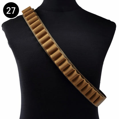 Tactical 27/30/50 Rounds Shotgun Bandolier Belt Adjustable Shotgun Shell Carrier Ammo Pouch Holder 12 Gauge Hunting Accessories