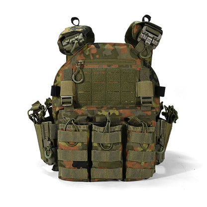 Modular Tactical Vest Set Quick‑Release MOLLE Vest with Mag Pouches Utility Bags for Airsoft Hunting Shooting Combat Training