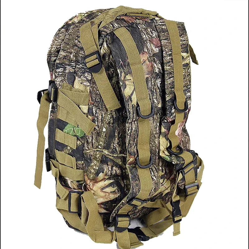 Large Capacity Tactical Camouflage Backpack, Waterproof, Biomimic Molle, Hunting, Mountain Climbing, Fishing, Hiking, 40L