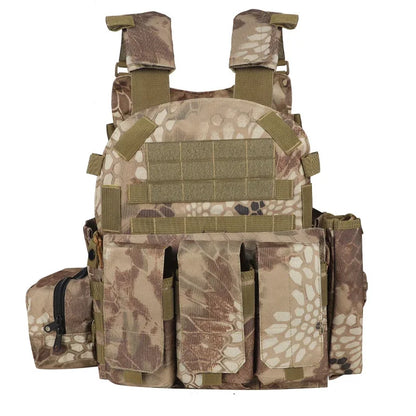 6094 Camouflage Plate Carrier Vest Multi-Functional Tactical Hunting Vest Adjustable Men Combat Equipment for Outdoor Cycling