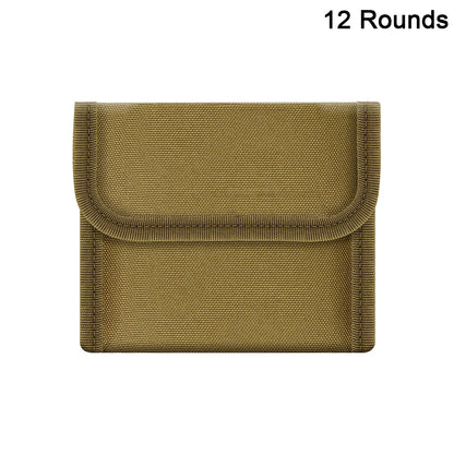 12/14 Rounds Tactical Rifle Ammo Pouch Buttstock Shell Holder Cartridge Carrier Utility Bullet Bandolier Carrier for .223/.30Cal