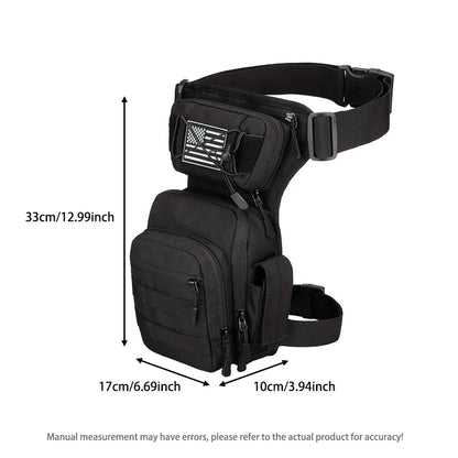 Multi-compartment Portable Thigh Pack, Dual Strap Secure Waist Bag, Outdoor Tool Storage Bag