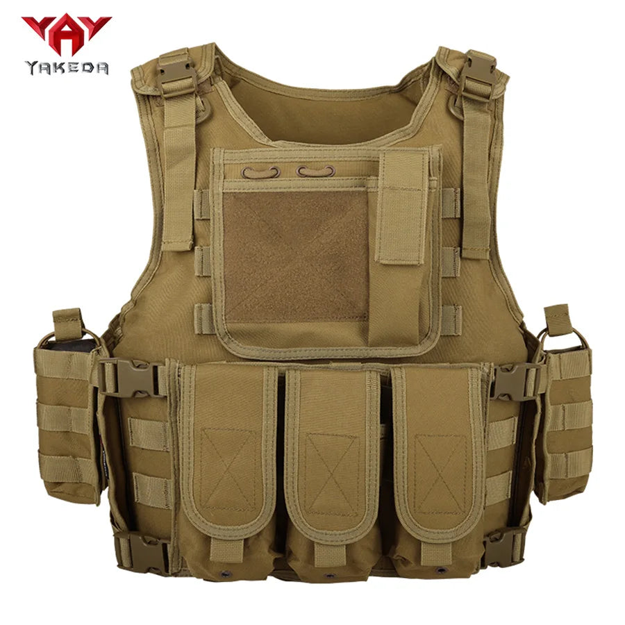 YAKEDA multifunctional quick release hunting vest with adjustable shoulder straps and waist circumference, multiple device bags