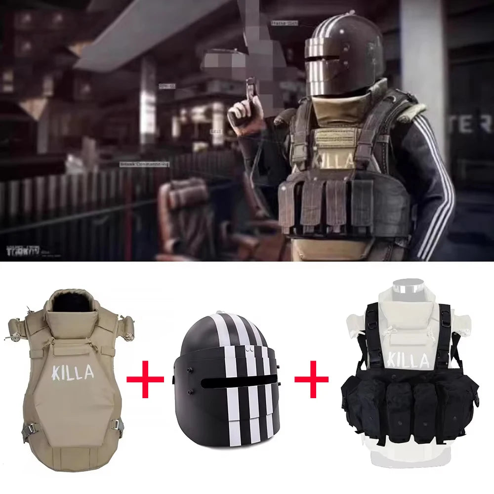 Russian Tactical Combat Set 6B13 Vest and MASKA Helmet and Chest Rig Bag Killa Tactical Training Vest Helmet Cosplay Props Gear
