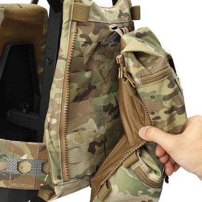 Emersongear For FRO Style V5 Vest Back Panel Double Pouch Hunting Hiking Combat Multi-purpose Bag Zip On Backpack Nylon EM9649