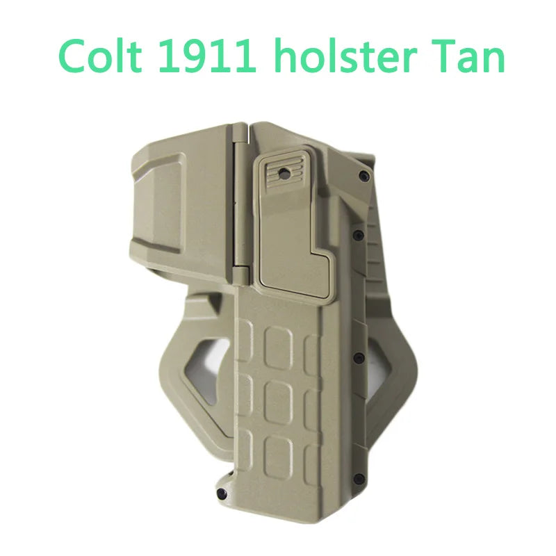 Movable Gun Holsters for Colt 1911 GlockG 17 18 Airsoft Pistol Gun Holster Fit Flashlight or Laser Mounted Right Hand with Sling