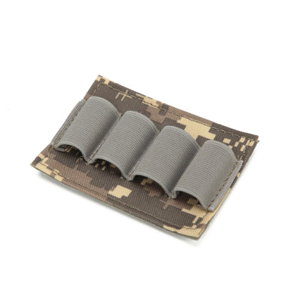 Tactical Nylon Ammo Carrier 12/20Ga Shotgun Shell 4 Round Molle Magazine Pouch Panel with Flashlight & Pen Organizer Outdoor Gea