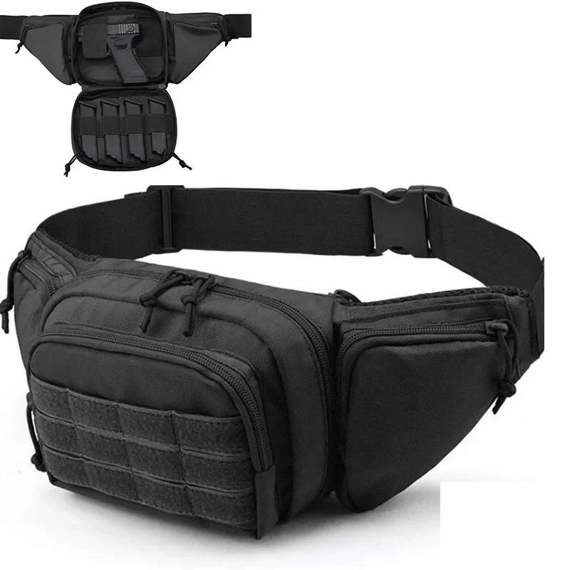 Tactical Pistol Bag Chest Waist Handgun Bag Holster Gun Fanny Pack with Magazine Pouch Holder for GL 17 19 Beretta M9 SIG