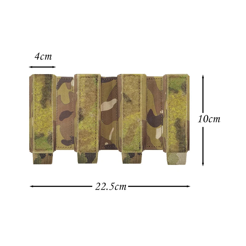 Tactical SMG 9MM Magazine Pouch Quadruple 4 Partition Insert Mag Pouch for MP5 MP7 ARP9 Plate Carrier Bag Airsoft Vest Gear