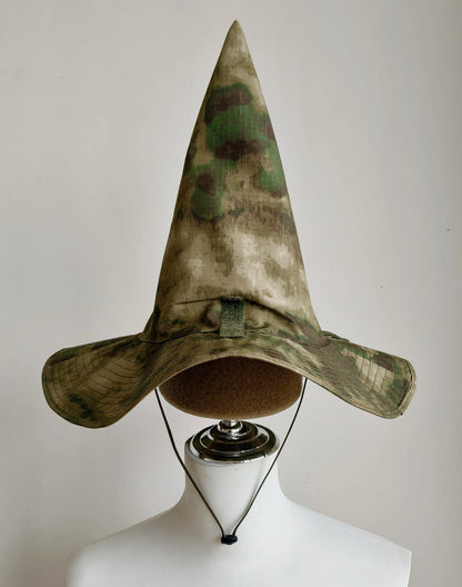 Tactical Camouflage Magic Hat Airsoft Wide-Brimmed Sun Hat Men's Outdoor Sports Boonie Camo Hat CS Halloween Cosplay Equipment