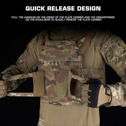 Tactical MOLLE Quick Release JPC 2.0 Plate Carrier Vest Lightweight Storage Design For Outdoor Airsoft Hunting Combat Training