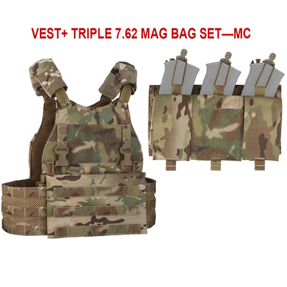 Tactical Hunting Vest Velocity Systems Plate Carrier With Zip-on Hydration Back Panel  Bag MOLLE Scarab Airsoft Militar Gear