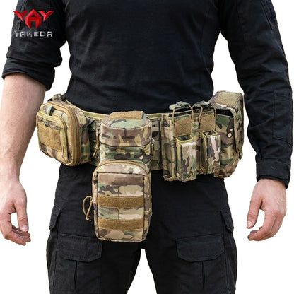 YAKEDAModular waist belt with multiple accessory straps MOLLE expansion structure adjustable waist strap quick release buckle