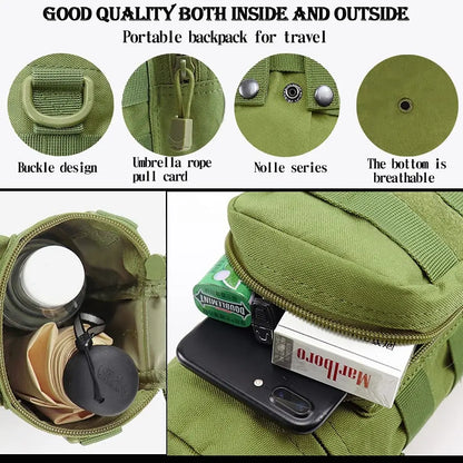 Tactical Molle Water Bottle Pouch Outdoor Sport Hydration Carrier Bag Nylon Travel Kettle Pack with Shoulder Strap