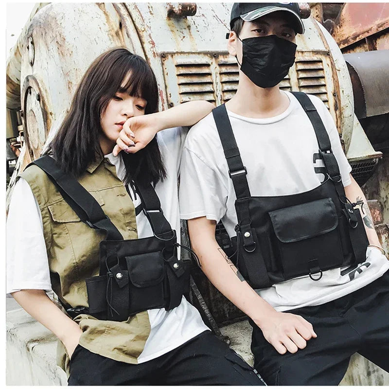 Functional Tactical Chest Bag Vest For Men Fashion Bullet Hip Hop Vest Streetwear Bag Kanye Women Hip-hop Chest Rig Bag Clothes