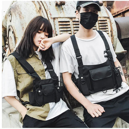 Functional Tactical Chest Bag Vest For Men Fashion Bullet Hip Hop Vest Streetwear Bag Kanye Women Hip-hop Chest Rig Bag Clothes