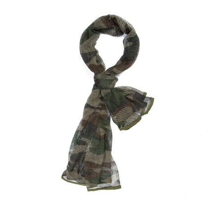 Camouflage mesh scarf sniper veil camouflage mesh face scarf veil head wrap suitable for outdoor camping hiking hunting shooting