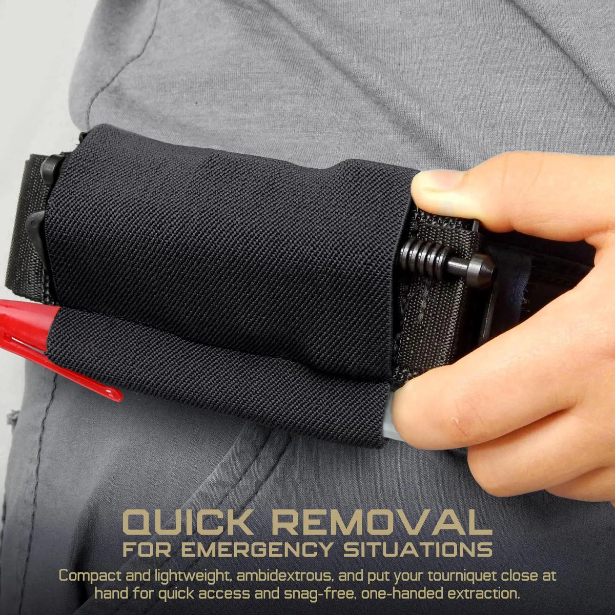 Tourniquet Holder TQ Sleeve Pouch - Elastic MOLLE Hook and Loop Tourniquet Strap for Duty Belt