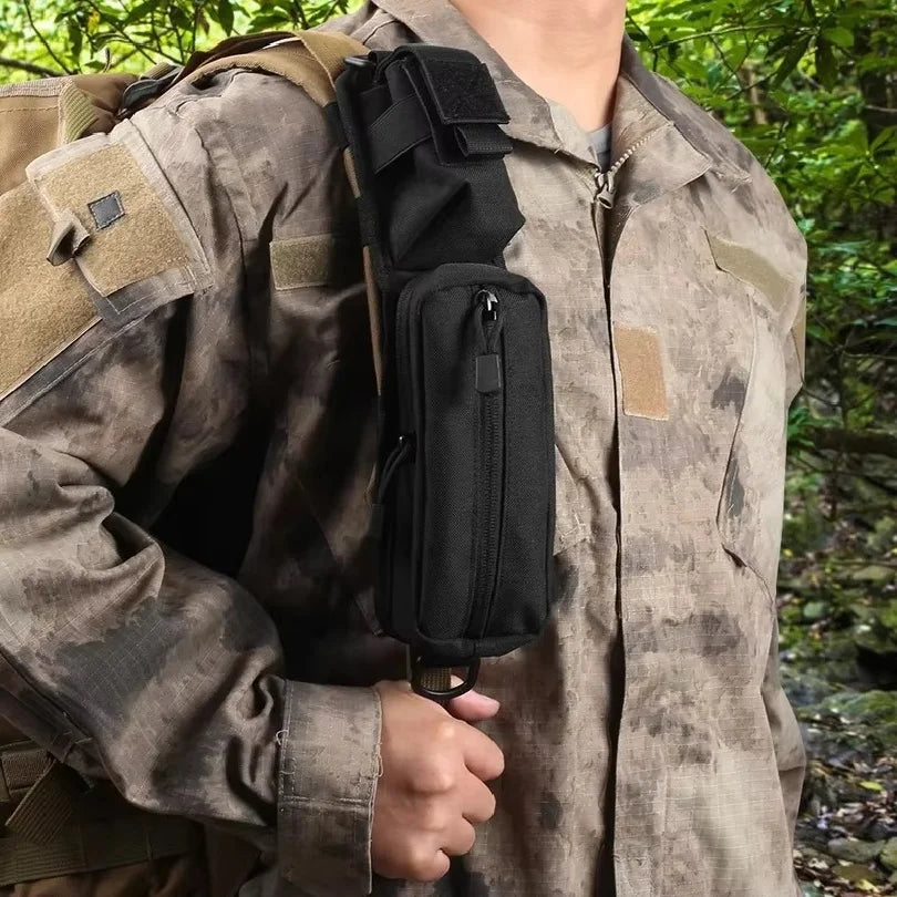 Backpack Shoulder Strap Pouch MOLLE EDC Organizer Bag for Flashlight Keys Small Tools Hiking Camping Travel