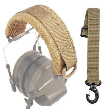1PC New Tactical Modular Headset Cover Molle Headband Earphone Microphone Protection Case Hunting Earmuff Headphone Stand Strap