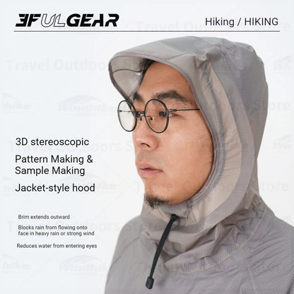 3F UL GEAR Lightweight Split Raincoat with Hooded Outdoor Rain Pants Hiking Sleeve Style Poncho Waterproof Women/Men 15D Nylon