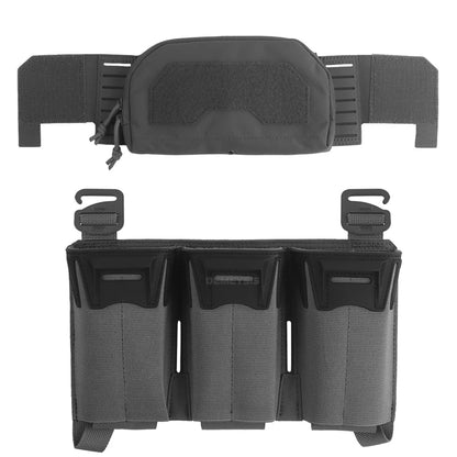 Tactical Admin Pouch with Multi-caliber 5.56 9mm Triple Mag Pouch MOLLE Front Placard System 2nd Layer Airsoft Pouches