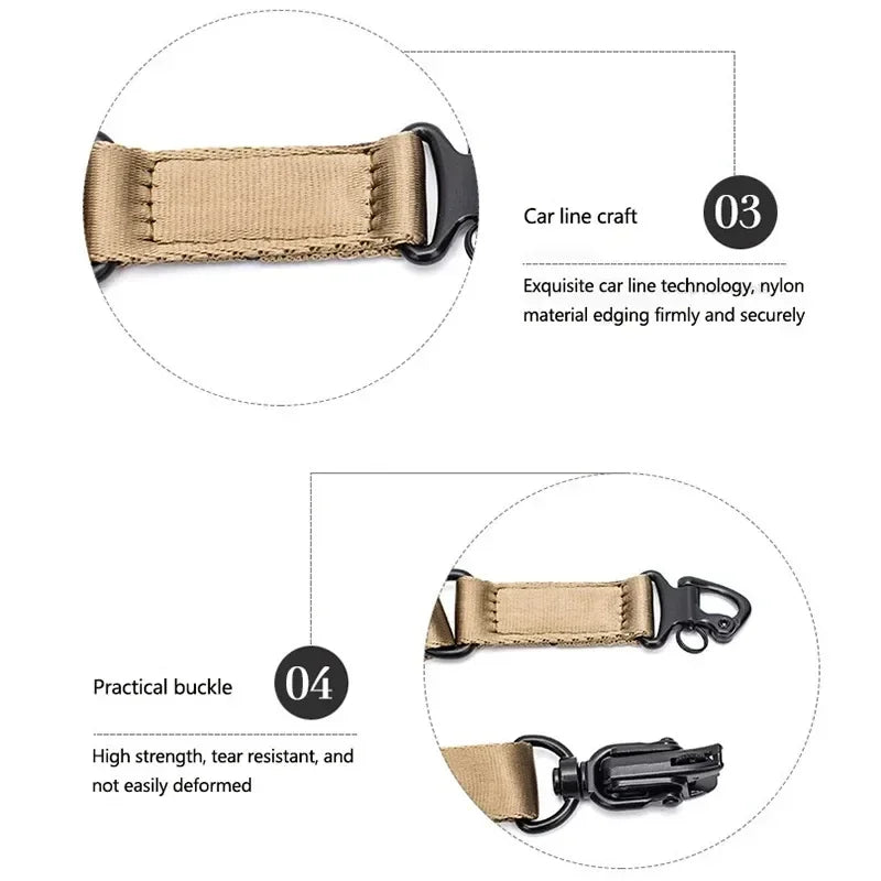 MS2 Tactics Mission Rifle Sling Double Point Rope Gun Strap CS Multifunction Lanyard Military  Sling Strap
