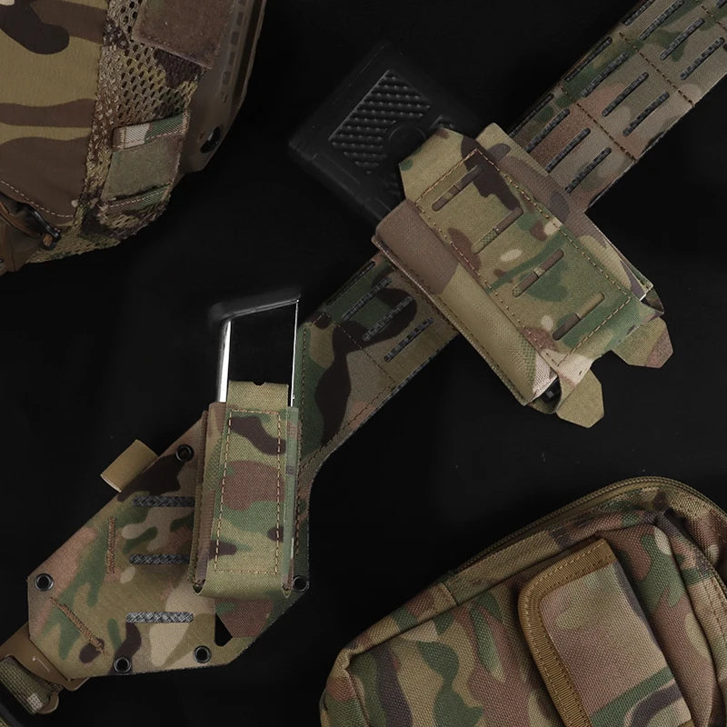 ARC  Mag Pouch Ultra-Lightweight MOLLE Elastic 9mm .40S&W Mag Holder Universal Holds Magazines Multitools Flashlights