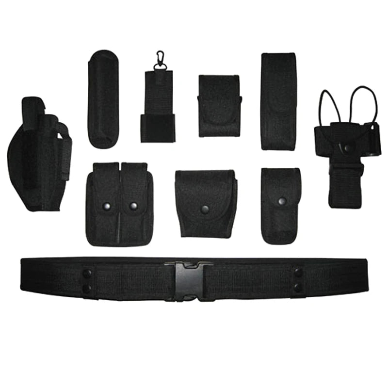 Tactical Battle Belt Airsoft Duty Belt Set Adjustable Nylon Military Security Belt Hunting Belt Gun Holster Baton Holder