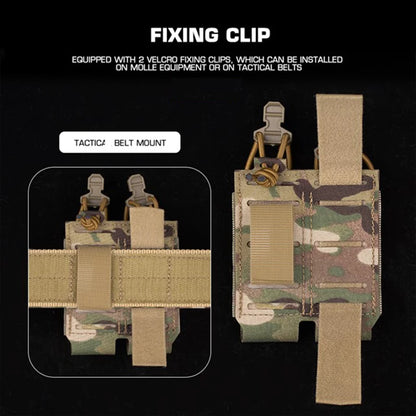 Double 9mm Pistol Mag Pouch  2.0 Holder Pouch MOLLE Panel Portable Airsoft Range Shooting Essentials